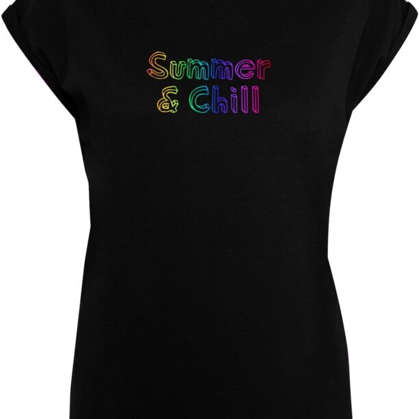 Merchcode Tricou 'Summer And Chill Rainbow'  albastru regal / galben / mov deschis / negru