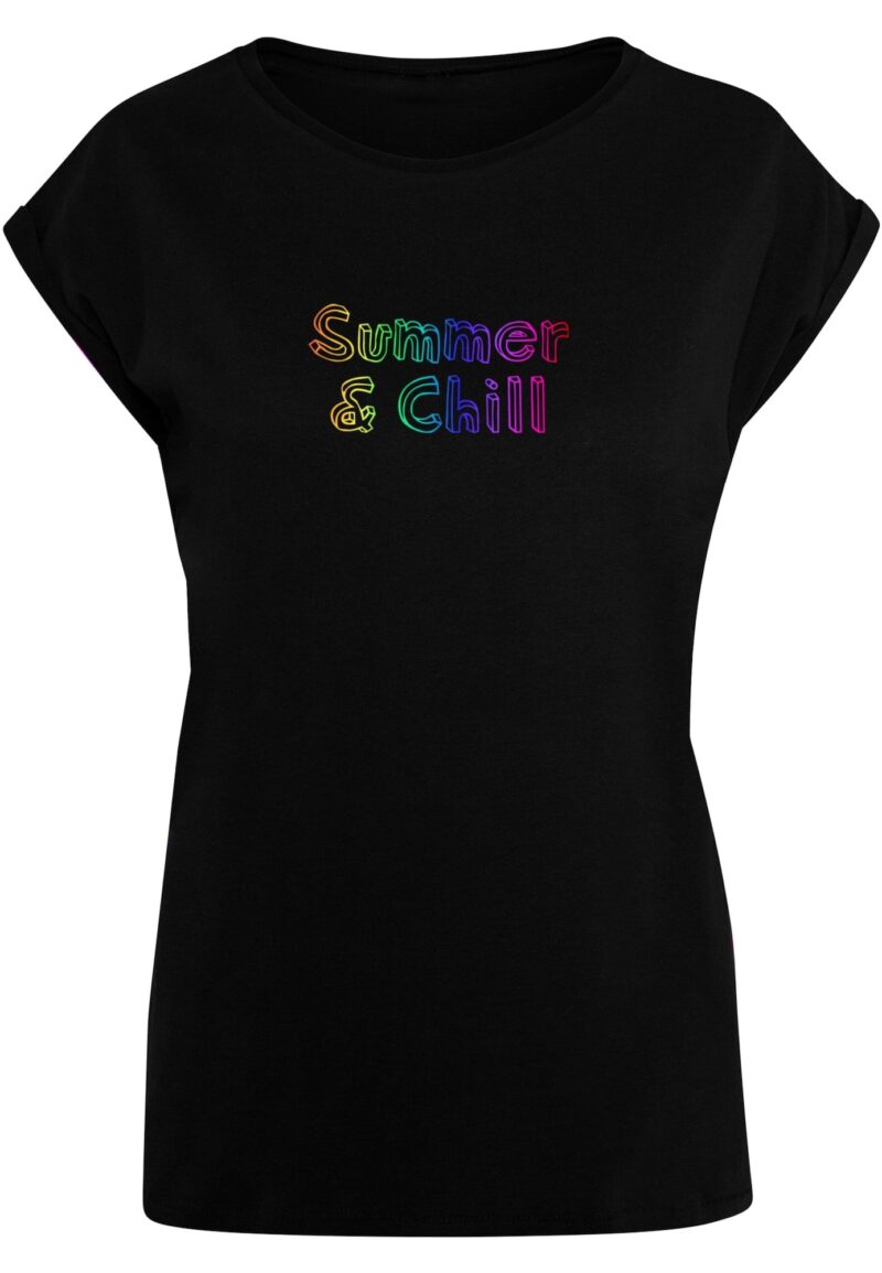 Merchcode Tricou 'Summer And Chill Rainbow'  albastru regal / galben / mov deschis / negru