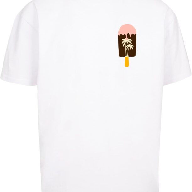 Merchcode Tricou 'Summer - Icecream'  ciocolatiu / galben / roz / alb