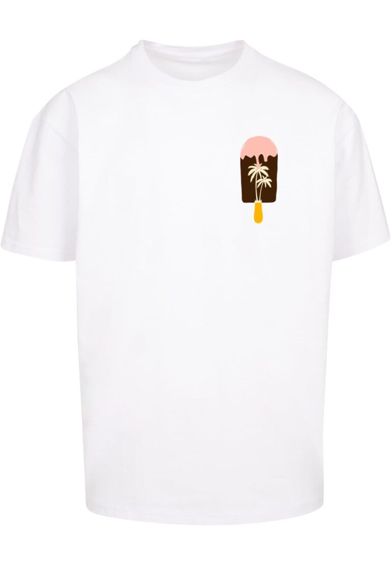 Merchcode Tricou 'Summer - Icecream'  ciocolatiu / galben / roz / alb