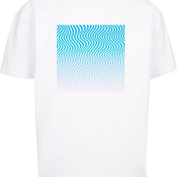 Merchcode Tricou 'Summer - Wavy'  azur / alb