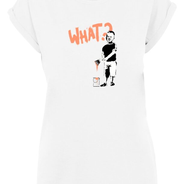 Merchcode Tricou 'What'  portocaliu / negru / alb