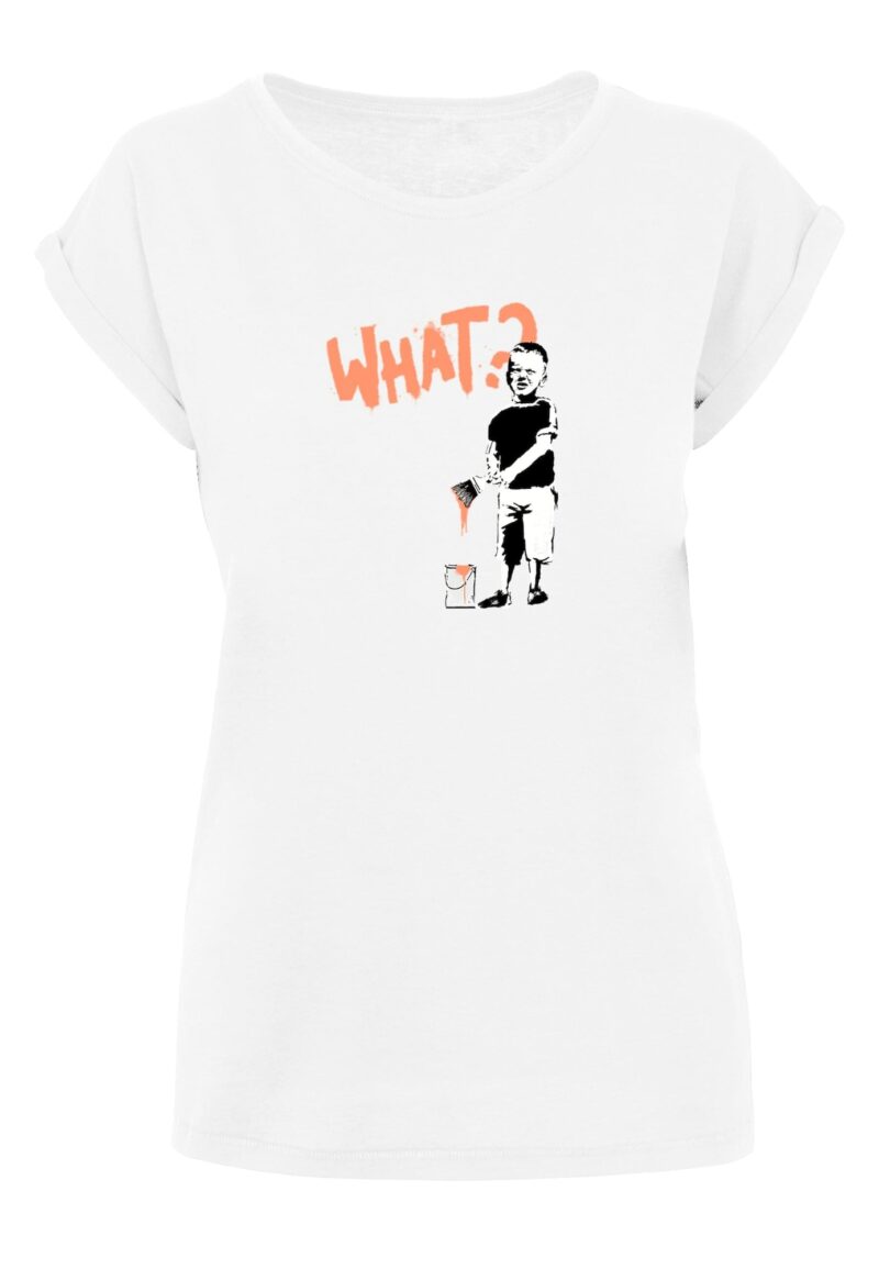 Merchcode Tricou 'What'  portocaliu / negru / alb