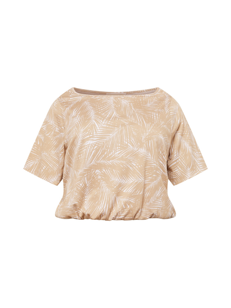 Michael Kors Plus Tricou 'PALM'  nisipiu / alb