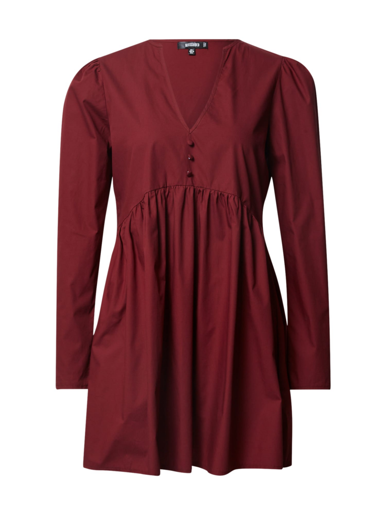 Missguided Rochie tip bluză 'Poplin'  roșu burgundy