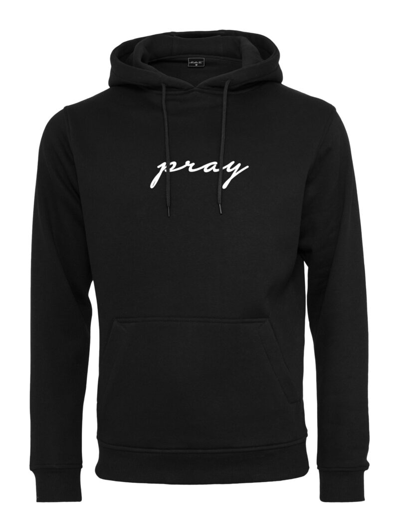 Mister Tee Bluză de molton 'Pray'  negru / alb