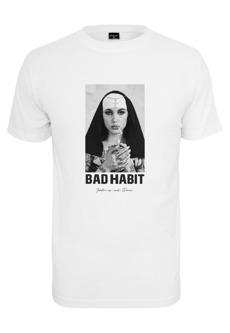 Mister Tee Tricou 'Bad Habit'  gri / gri închis / negru / alb