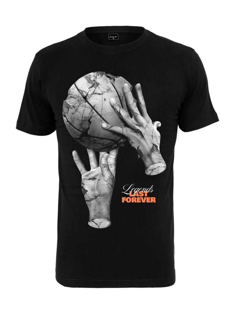 Mister Tee Tricou 'Ballin Hands'  gri / portocaliu deschis / negru