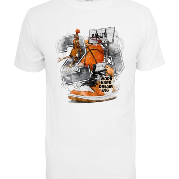 Mister Tee Tricou 'Ballin'  gri / portocaliu / negru / alb