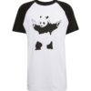 Mister Tee Tricou 'Banksy Panda'  negru / alb