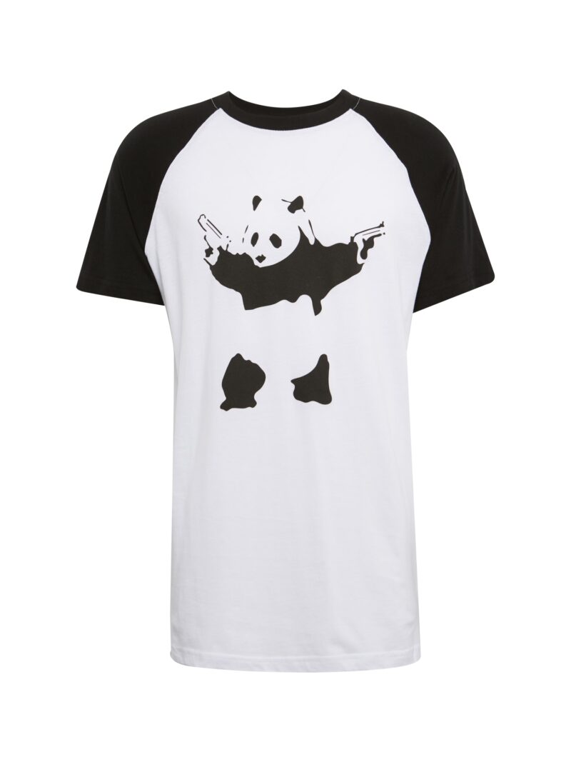 Mister Tee Tricou 'Banksy Panda'  negru / alb