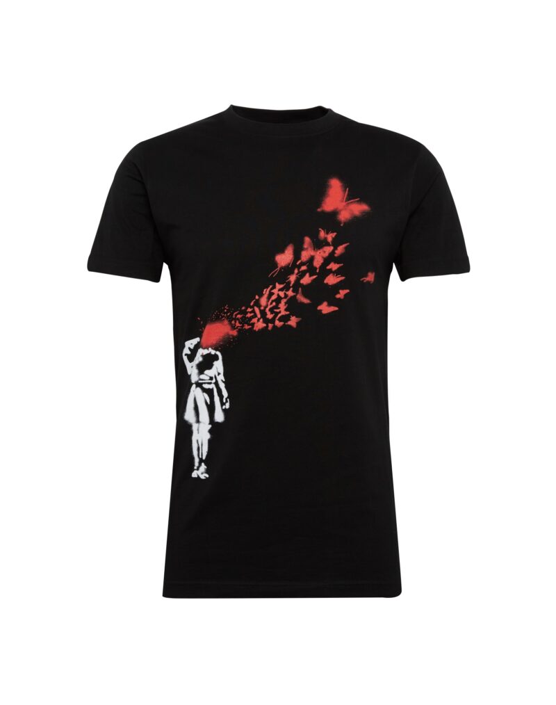 Mister Tee Tricou 'Banksy'  roșu / negru / alb