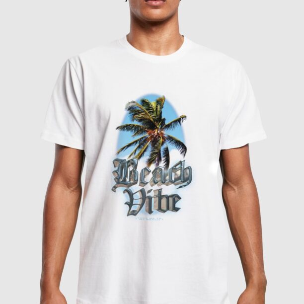 Mister Tee Tricou 'Beach Vibe'  albastru deschis / verde / negru / alb preţ