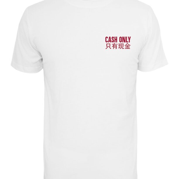 Mister Tee Tricou 'Cash Only'  roșu cireș / alb