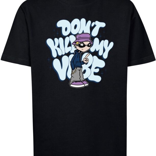 Mister Tee Tricou 'Don't Kill My Vibe'  albastru deschis / verde închis / mov deschis / negru