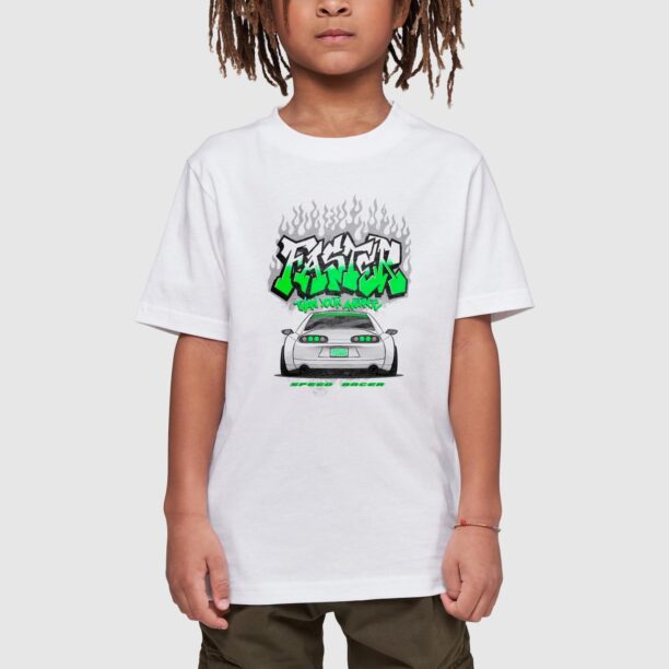 Mister Tee Tricou 'Faster Than Your Average'  verde neon / negru / alb preţ