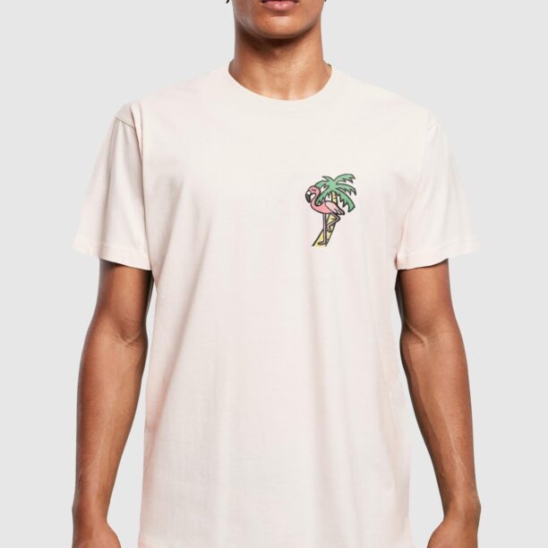 Mister Tee Tricou 'Flamingo'  alb kitt / verde pin / roz / negru preţ