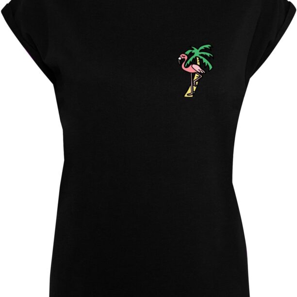 Mister Tee Tricou 'Flamingo'  galben / verde / roz / negru