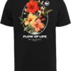 Mister Tee Tricou 'Flow Of Live'  verde / roșu orange / negru / alb