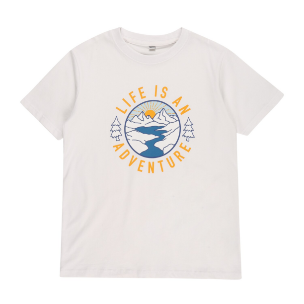 Mister Tee Tricou 'Life Is An Adventure'  albastru / portocaliu / alb