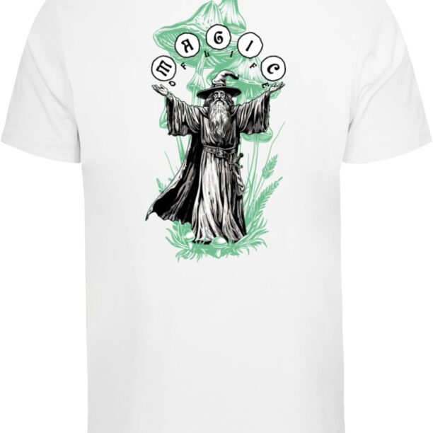 Mister Tee Tricou 'Magic Of Life'  gri / verde / negru / alb