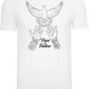 Mister Tee Tricou 'Peace & Freedom'  negru / alb