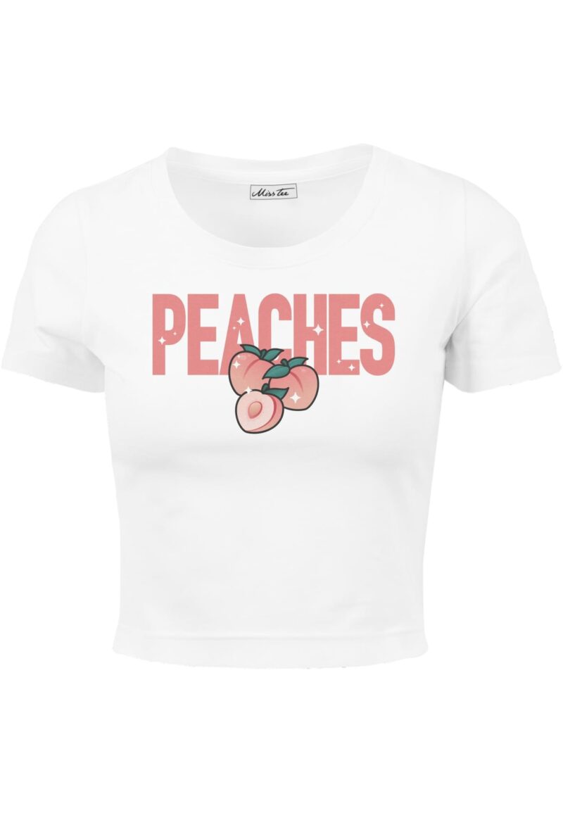 Mister Tee Tricou 'Peaches'  verde / portocaliu / portocaliu caisă / alb