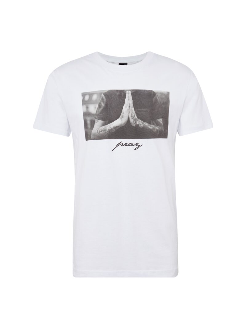 Mister Tee Tricou 'Pray'  gri / alb