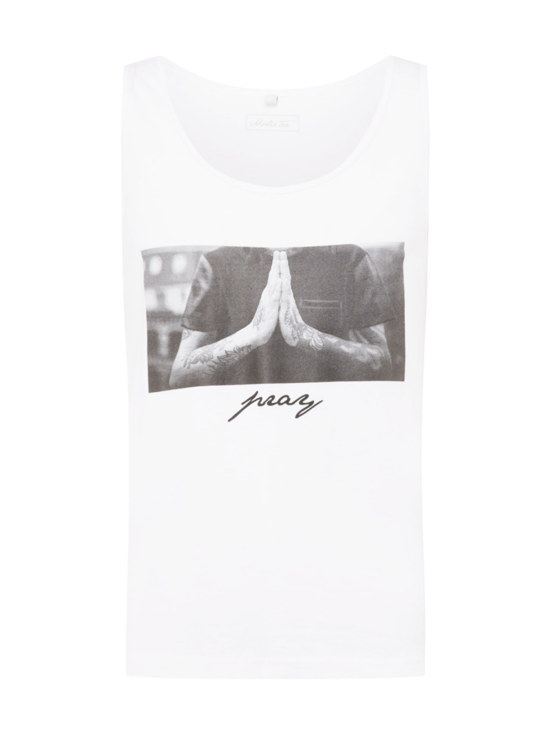 Mister Tee Tricou 'Pray'  gri / gri închis / alb