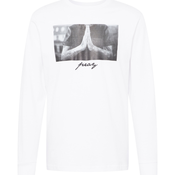 Mister Tee Tricou 'Pray'  gri / gri metalic / negru / alb