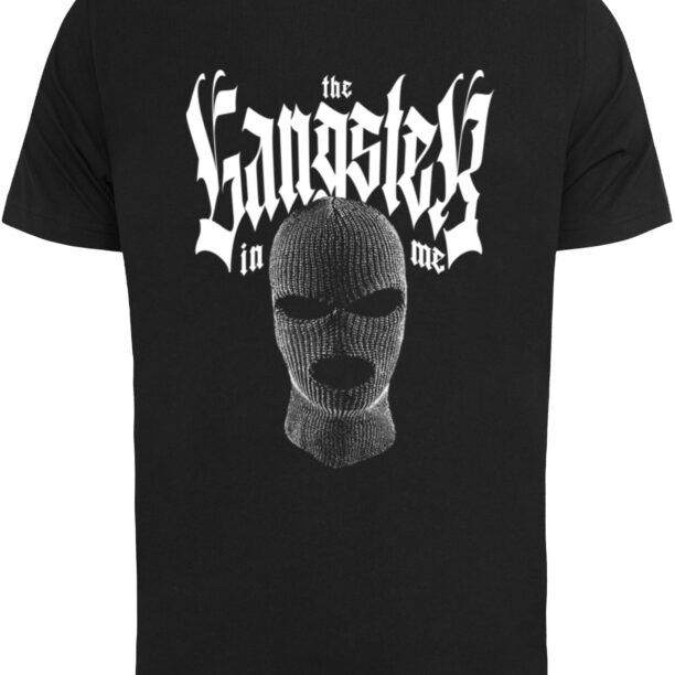 Mister Tee Tricou 'The Gangster In Me Tee'  negru / alb