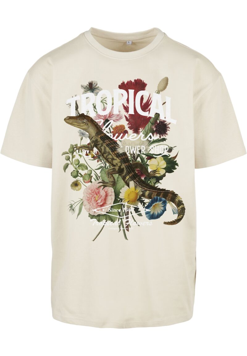 Mister Tee Tricou 'Tropical'  verde / roz / roșu merlot / alb