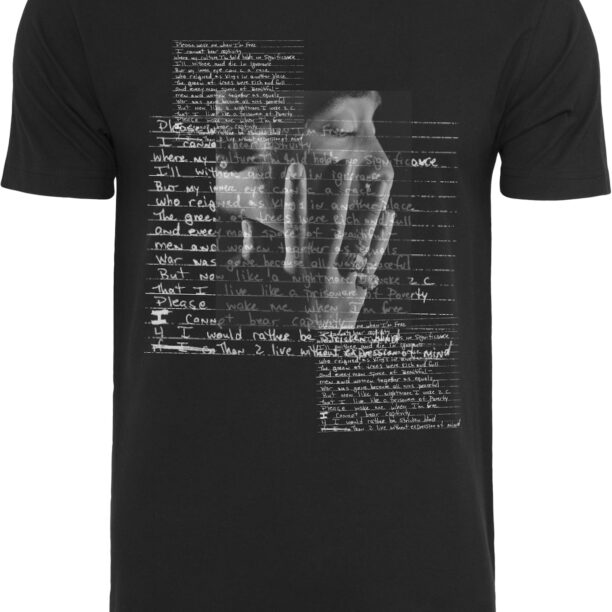 Mister Tee Tricou ' Tupac Lyrics'  gri / gri închis / negru / alb