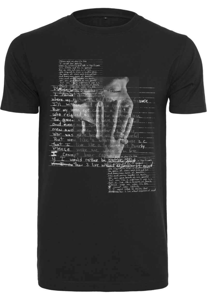 Mister Tee Tricou ' Tupac Lyrics'  gri / gri închis / negru / alb