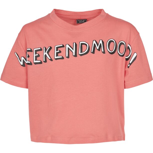 Mister Tee Tricou 'Weekend Mood'  roz deschis / negru / alb