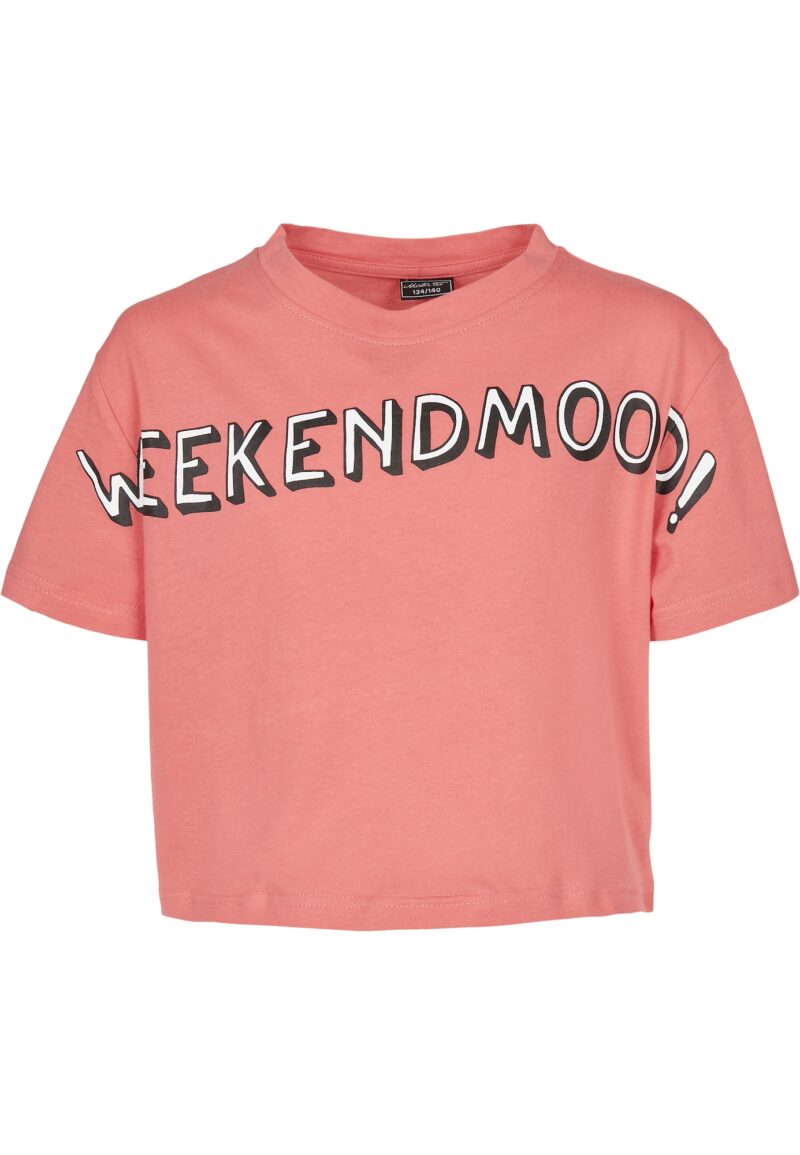 Mister Tee Tricou 'Weekend Mood'  roz deschis / negru / alb