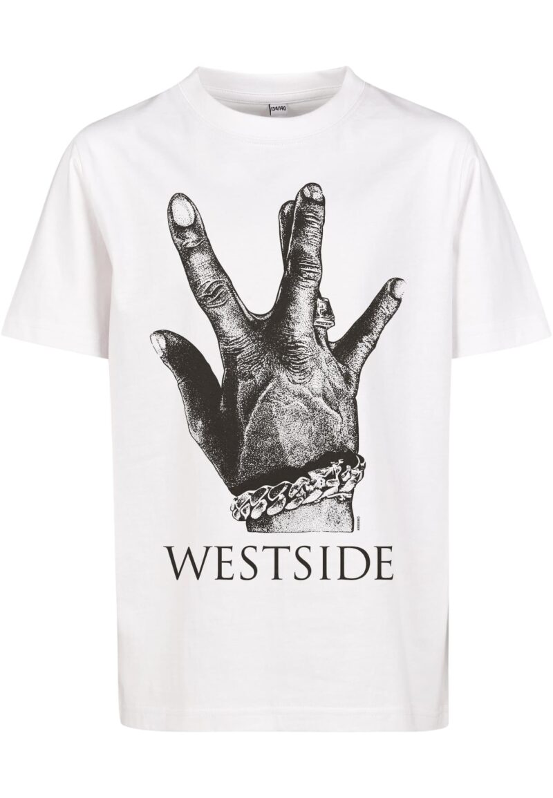 Mister Tee Tricou 'Westside Connection 2.0'  gri închis / negru / alb murdar