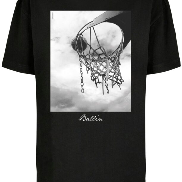 Mister Tee Tricou supradimensional 'Ballin 2.0'  gri / negru / alb