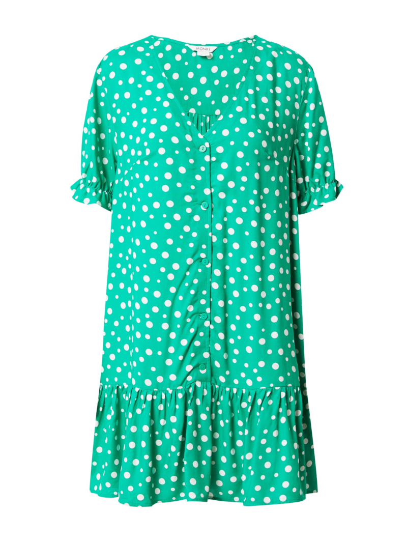 Monki Rochie tip bluză  verde / alb