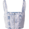 Monki Top  albastru denim