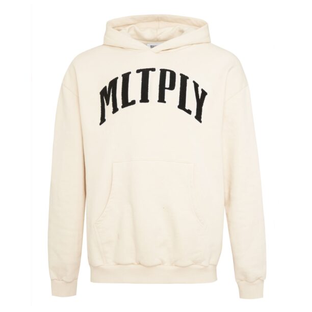 Multiply Apparel Bluză de molton 'Embroidery'  bej deschis / negru / alb