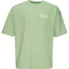 Multiply Apparel Tricou 'Banderole'  verde pastel / negru / alb