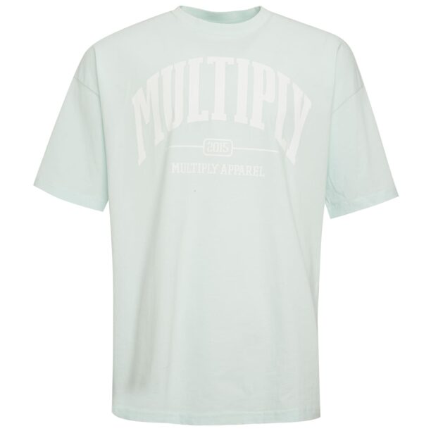 Multiply Apparel Tricou  albastru pastel / alb