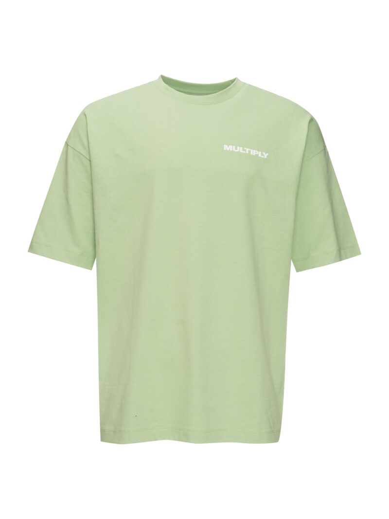 Multiply Apparel Tricou  verde pastel / alb