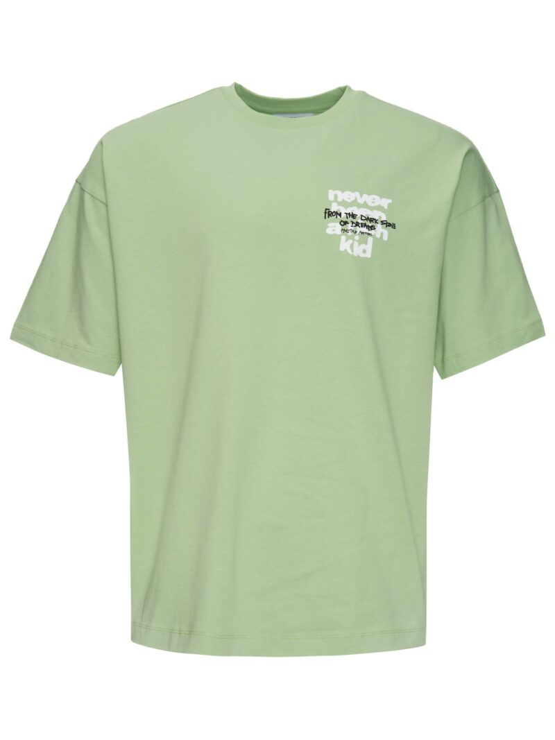 Multiply Apparel Tricou  verde pastel / negru / alb