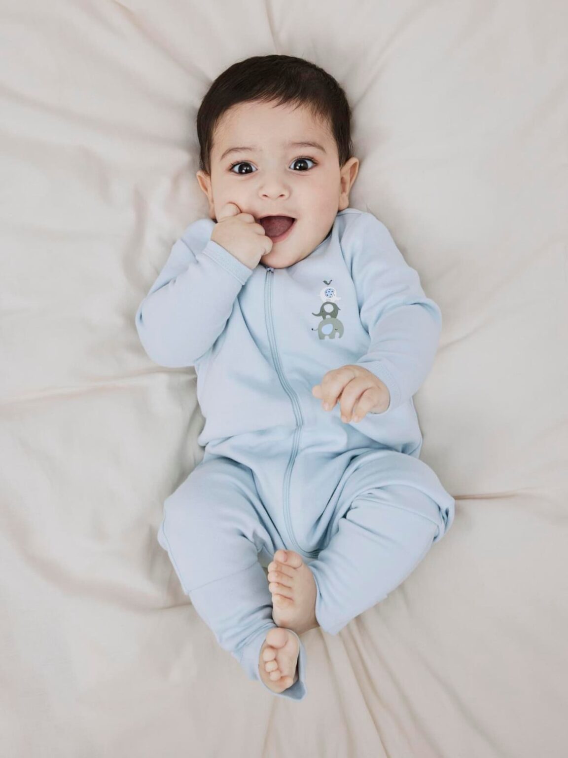 NAME IT Pijamale  albastru deschis / verde pin / alb