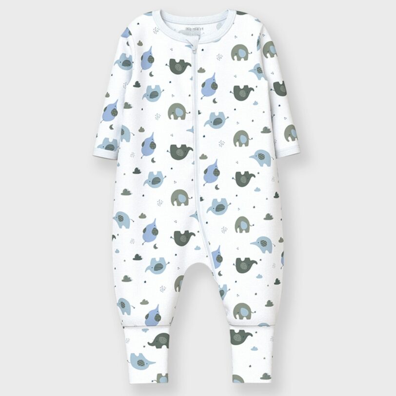 Preţ NAME IT Pijamale  albastru deschis / verde pin / alb