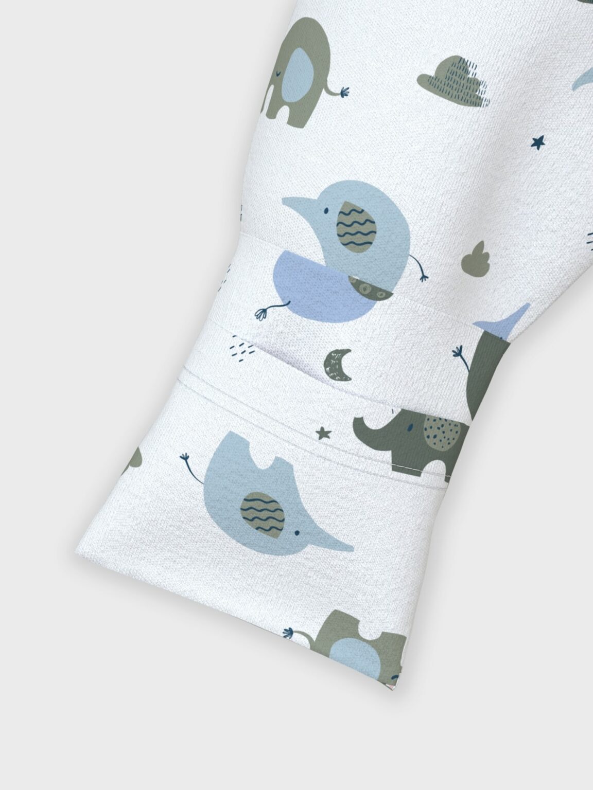 Original NAME IT Pijamale  albastru deschis / verde pin / alb