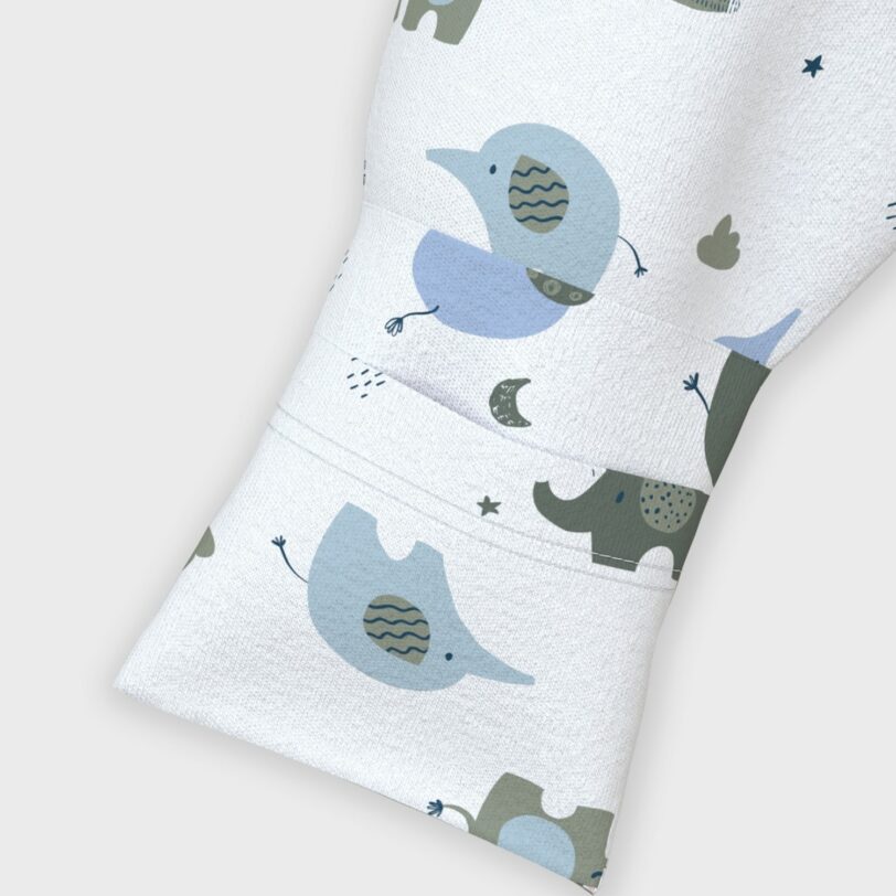 Original NAME IT Pijamale  albastru deschis / verde pin / alb