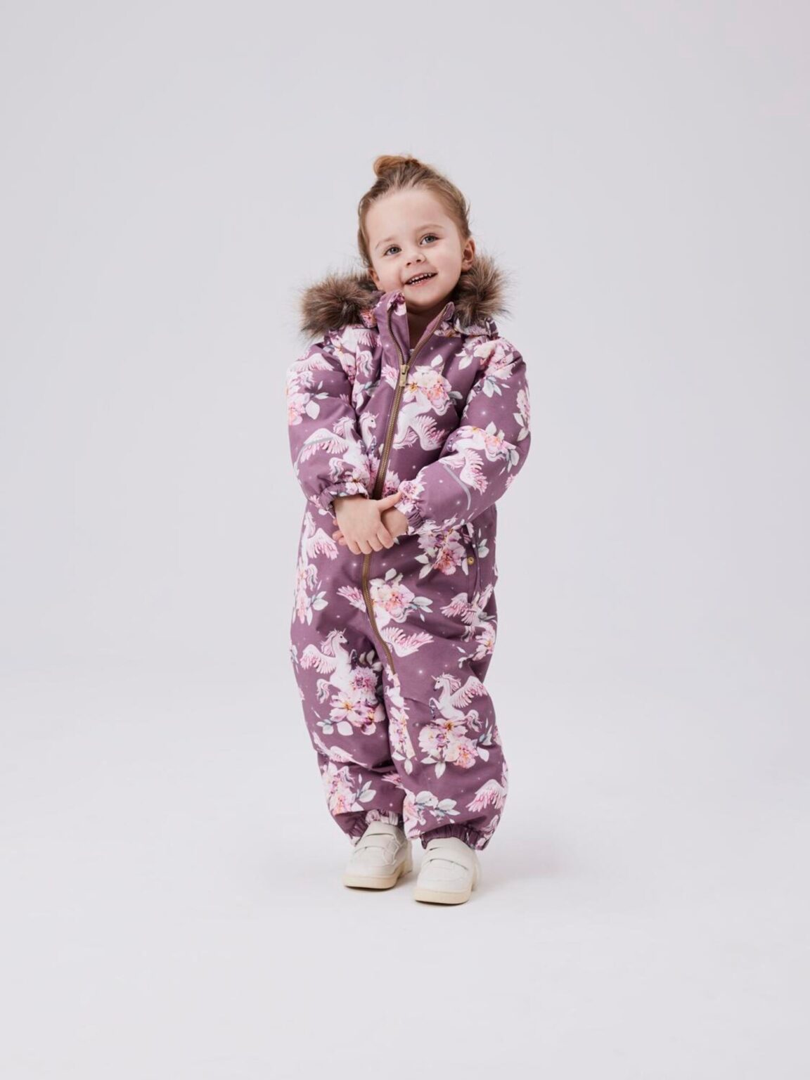 NAME IT Salopetă 'NMFSnow10'  verde pastel / mauve / rosé preţ